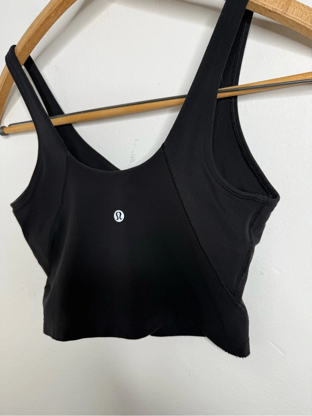 Lululemon Align Tank Top Black Cropped Sz 6 Longline Sport Bra Pilates Barre Gym